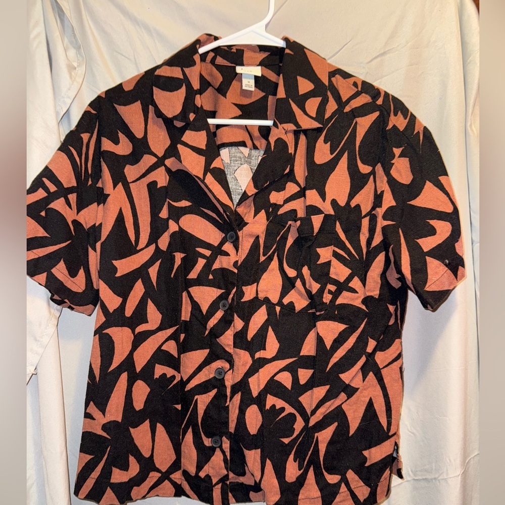 a new day Black and Orange Button Down Shirt